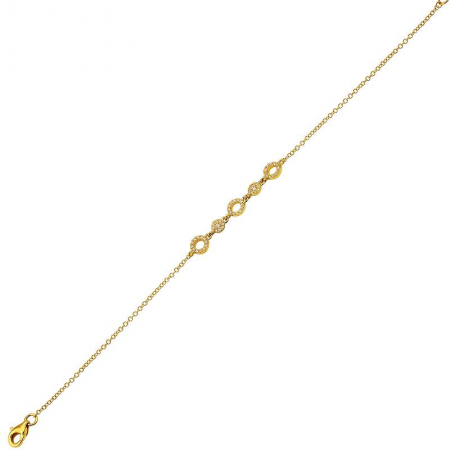 14k yellow gold and diamond circle and disk bracelet