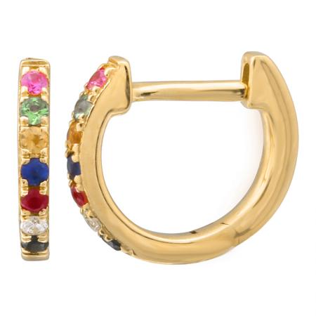 14k gold rainbow huggies - 9MM
