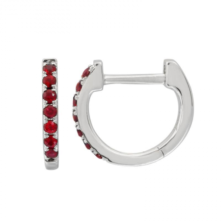 14k gold baby ruby huggies