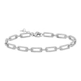 14k gold diamond link chain bracelet