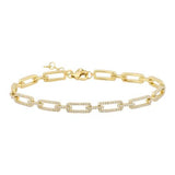 14k gold diamond link chain bracelet