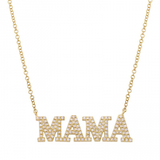 14k gold diamond MAMA necklace