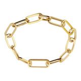 14k yellow gold link bracelet with diamond clasp