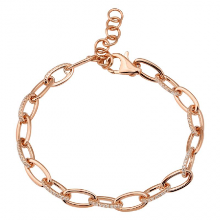 14k gold diamond link bracelet