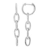 14k gold diamond chain link earrings