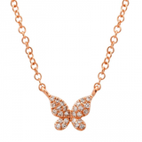 14k gold diamond butterfly necklace