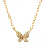 14k gold diamond butterfly necklace