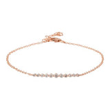 14k gold diamond shared prong chain bracelet