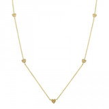 14k gold diamond scattered heart necklace