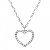 14k gold diamond open heart necklace