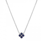 14k gold precious stone bitty clover necklace