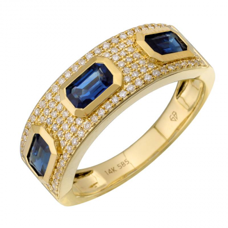 14k gold diamond ruby band