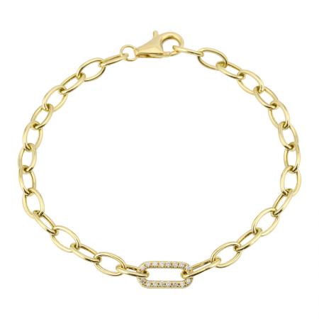 14k yellow gold diamond link bracelet