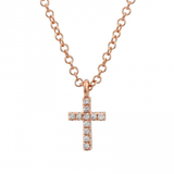 14k gold diamond cross necklace