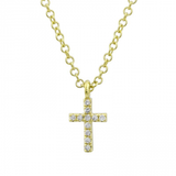 14k gold diamond cross necklace