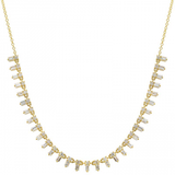 14k gold diamond baguette drop necklace