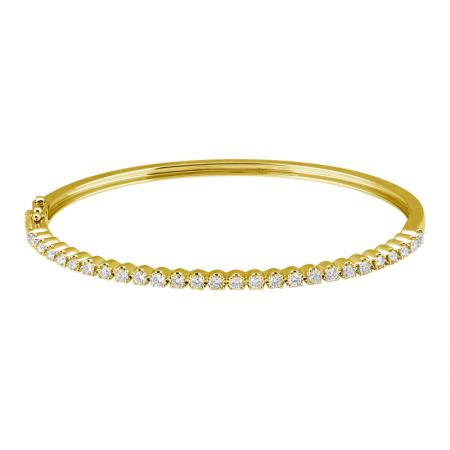 14k gold diamond bezel bangle