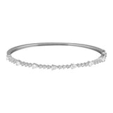 14k gold diamond shared prong bangle