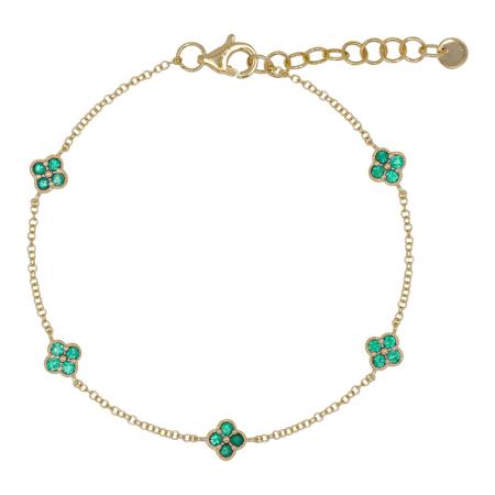 14k gold emerald clover bracelet