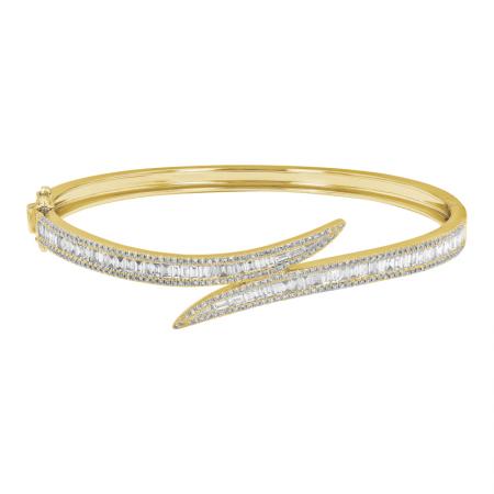 14k yellow gold diamond wrap bangle