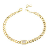 14k white topaz chain bracelet