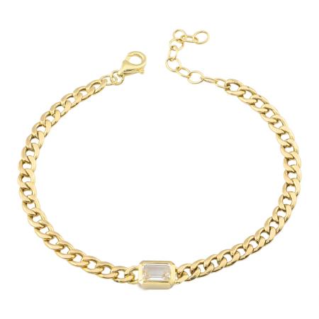 14k white topaz chain bracelet