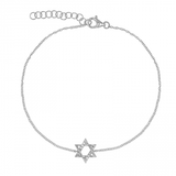 14k gold and diamond Jewish Star Bracelet