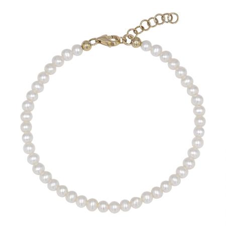 14k yellow gold pearl bracelet