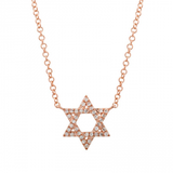 14k gold diamond Jewish Star Necklace