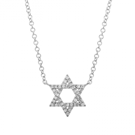 14k gold diamond Jewish Star Necklace