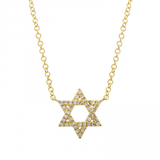 14k gold diamond Jewish Star Necklace