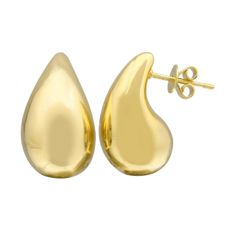 14k yellow gold light weight pear shape earrings