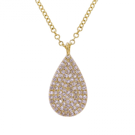 14k gold diamond pear necklace