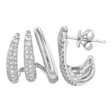 14k gold diamond cage earrings