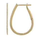 14k gold Small Diamond Horseshoe Hoops