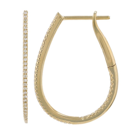 14k gold Small Diamond Horseshoe Hoops