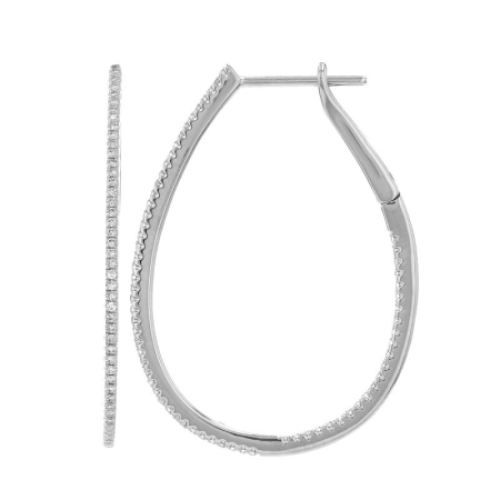 14k gold Medium diamond horseshoe hoops