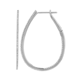 14k gold Medium diamond horseshoe hoops