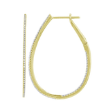 14k gold Medium diamond horseshoe hoops