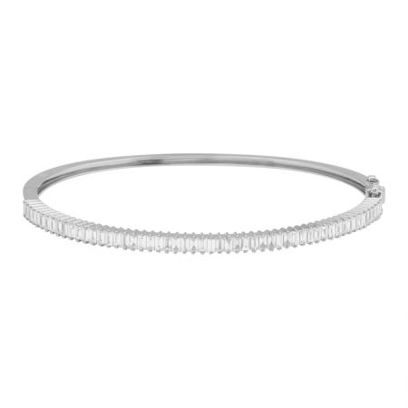 14k gold diamond baguette bangle