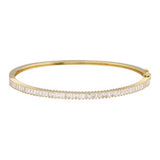 14k gold diamond baguette bangle