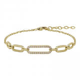 14k gold diamond link chain bracelet