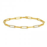 14k yellow gold diamond link bracelet