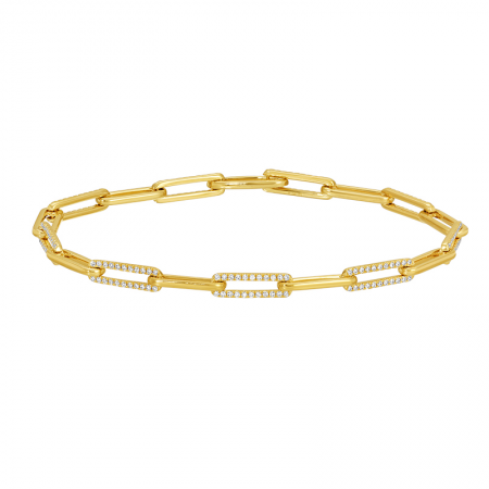 14k yellow gold diamond link bracelet