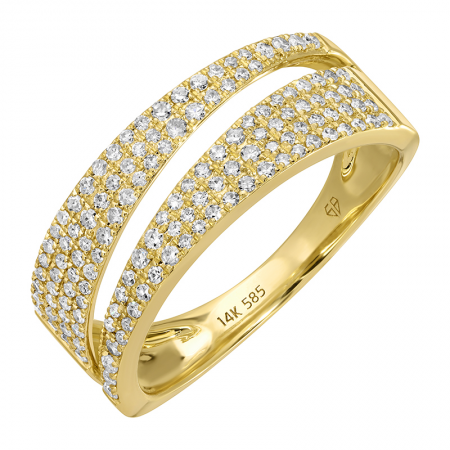 14k gold triangle wrap diamond ring