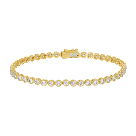 14k gold diamond bezel tennis bracelet