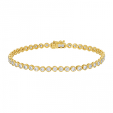 14k gold diamond bezel tennis bracelet
