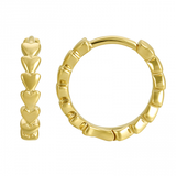 14k yellow gold heart huggies