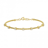 14k yellow gold skinny omega chain diamond bangle