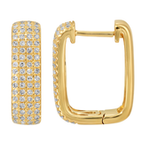 14k gold large square huggies